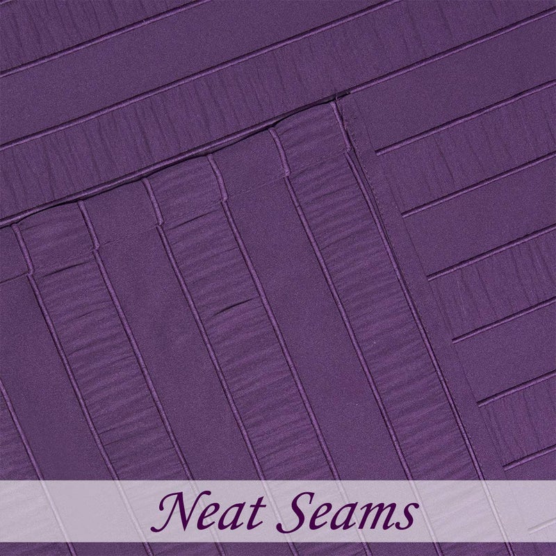 Central Park Purple Shower Curtains Gathered Stripe Seersucker Puckered Ruffle Decorative Pattern for Modern Elegant Bathroom Spa Hotel with Buttonholes 70"x72", Not Waterproofï¼ŒAubergine - Image 5
